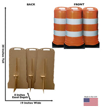 Load image into Gallery viewer, Life - Size Set of Three Construction Barrels Cardboard Cutout - AT TEN Distribution
