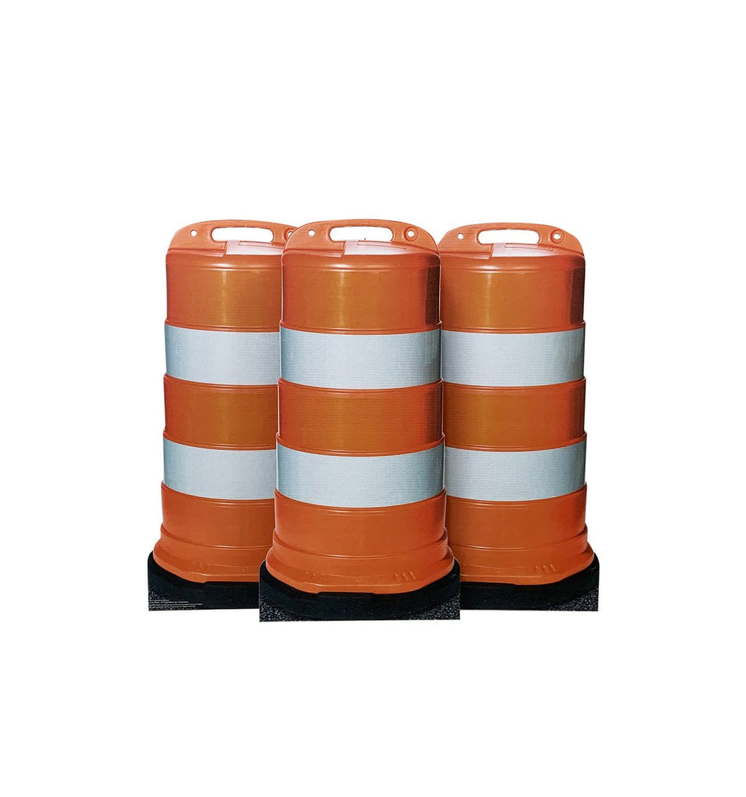 Life - Size Set of Three Construction Barrels Cardboard Cutout - AT TEN Distribution