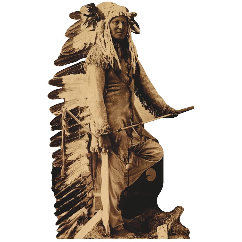 Life - Size War Chief Rain in the Face Cardboard Cutout (76in) | Lakota Historical Figure Standup - AT TEN Distribution