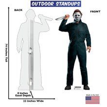 Load image into Gallery viewer, Lifesize Michael Myers Knife Standee (74 in) | Outdoor Halloween II Coroplast Cutout Prop - AT TEN Distribution
