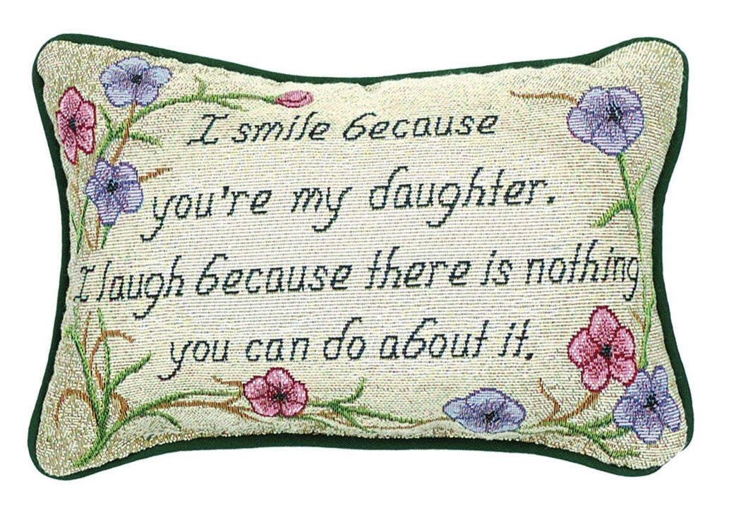 Manual 12.5 x 8.5 - Inch Decorative Throw Pillow, I Smile I Laugh/Daughter - AT TEN Distribution