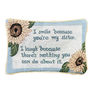 Manual 12.5 x 8.5 - Inch Decorative Throw Pillow, I Smile I Laugh/Sister - AT TEN Distribution