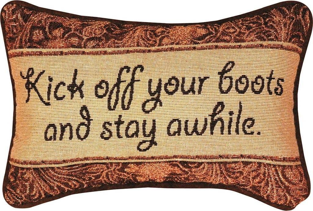 Manual 12.5 x 8.5 - Inch Decorative Throw Pillow, Kick Off Your Boots - AT TEN Distribution