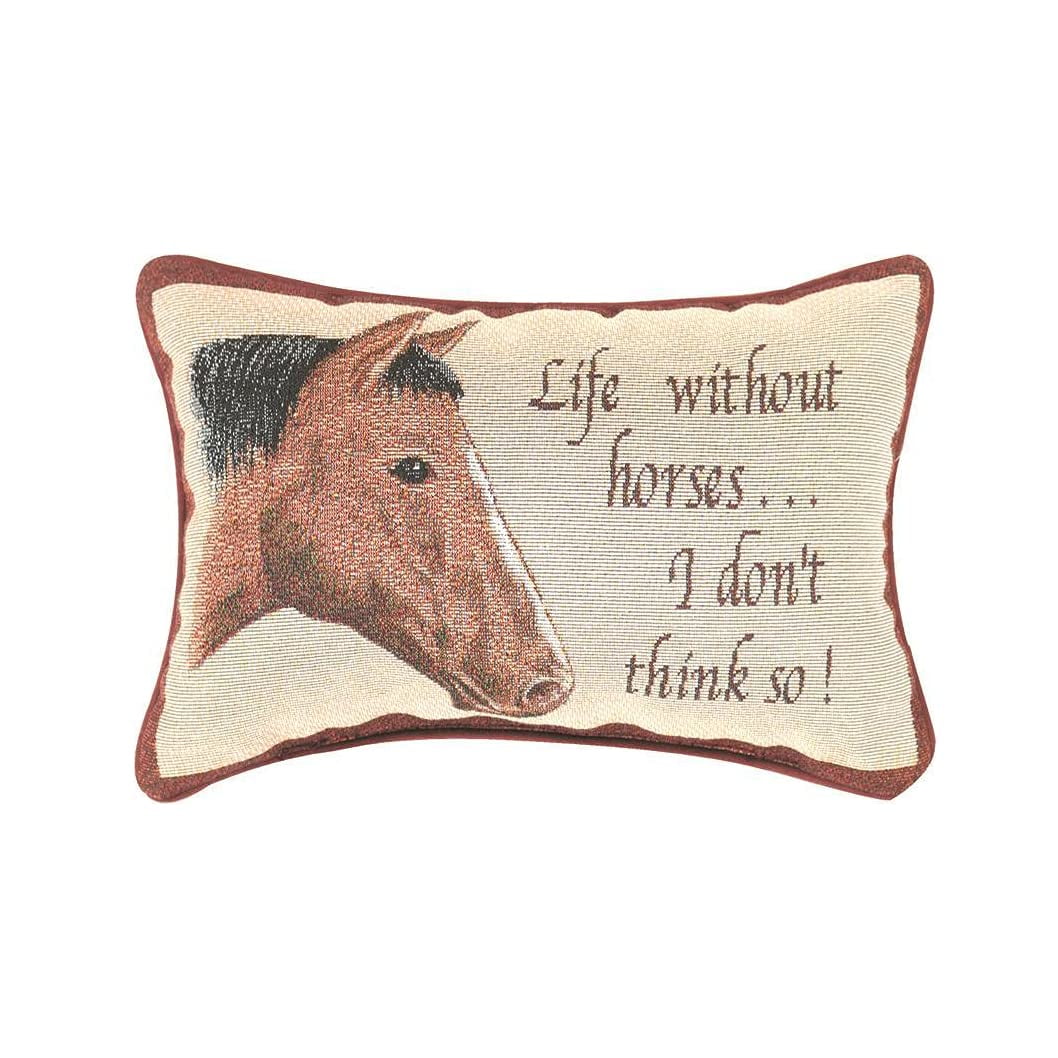 Manual 12.5 x 8.5 - Inch Decorative Throw Pillow, Life without Horses - AT TEN Distribution
