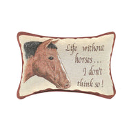 Manual 12.5 x 8.5 - Inch Decorative Throw Pillow, Life without Horses - AT TEN Distribution
