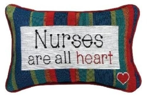 Manual 12.5 x 8.5 - Inch Decorative Throw Pillow, Nurses Are All Heart - AT TEN Distribution