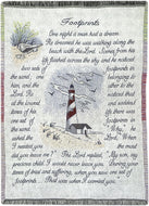 Manual 46 X 60 - Inch Inspirational Collection 2.5 - Layer Fringed Throw, Footprints - AT TEN Distribution