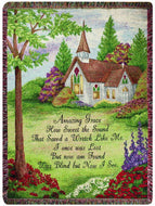 Manual 50 x 60 - Inch Tapestry Throw with Fringe, Scenic Amazing Grace - AT TEN Distribution