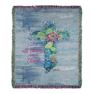 Manual ATSCI Succulent Cross Throw Blanket, 50 Inches x 60 Inches, Multicolor - AT TEN Distribution