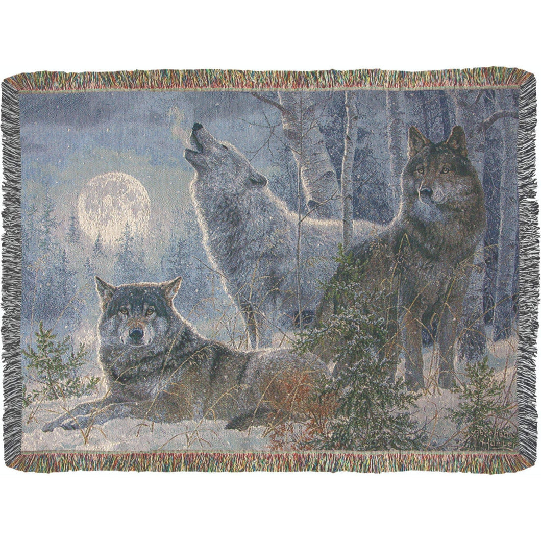 Manual ATWMW Winter Moonrise by Abraham Hunter Art Inc. Tap Throw Blanket, 50 Inches x 60 Inches, Multicolor - AT TEN Distribution