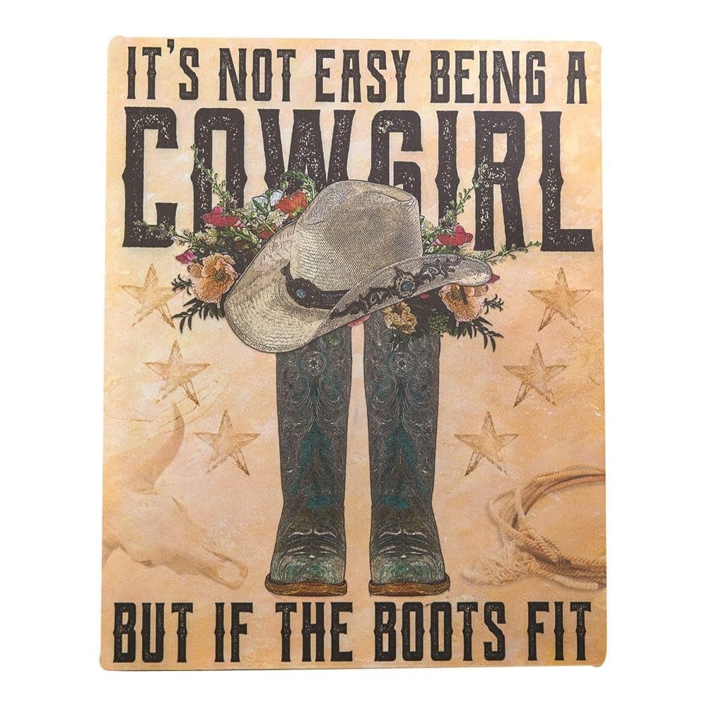 Manual Cowgirl Boots Metal Sign, 14.5 - inch Height, Home Decoration - AT TEN Distribution