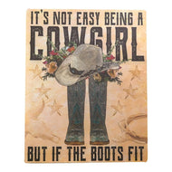Manual Cowgirl Boots Metal Sign, 14.5 - inch Height, Home Decoration - AT TEN Distribution