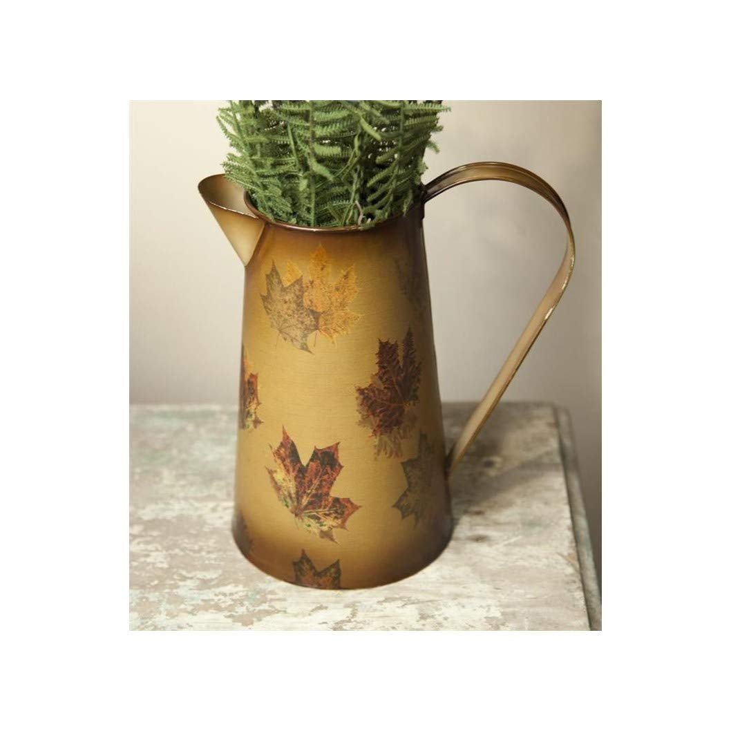 Manual IMFSPL Metal Fall Leaves Decorative Pitcher - AT TEN Distribution
