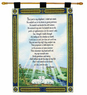 Manual Inspirational Collection 26 X 36 - Inch Wall Hanging and Finial Rod, 23rd Psalm - AT TEN Distribution