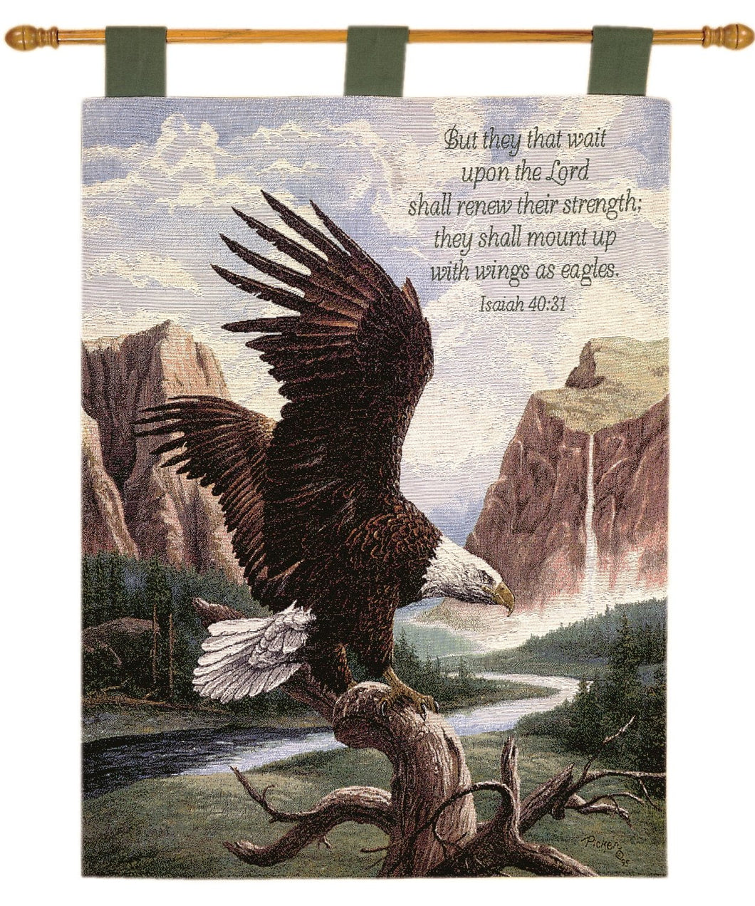 Manual Inspirational Collection 26 X 36 - Inch Wall Hanging and Finial Rod, Freedom with Verse by Linda Picken, - AT TEN Distribution
