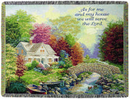 Manual Inspirational Collection 50 x 60 - Inch Tapestry Throw, Autumn Tranquility with Joshua 24:15 - AT TEN Distribution