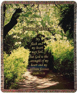 Manual Inspirational Collection 50 x 60 - Inch Tapestry Throw, Grandfather with Psalms Verse - AT TEN Distribution