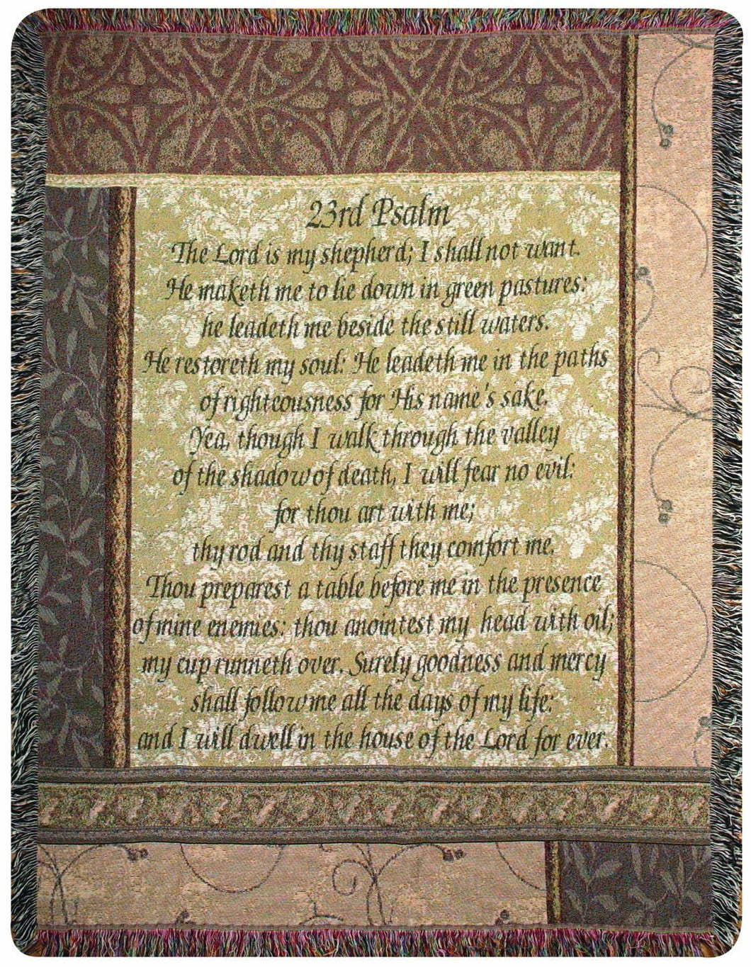 Manual Inspirational Collection 50 x 60 - Inch Tapestry Throw, My Shepherd 23rd Psalm, - AT TEN Distribution