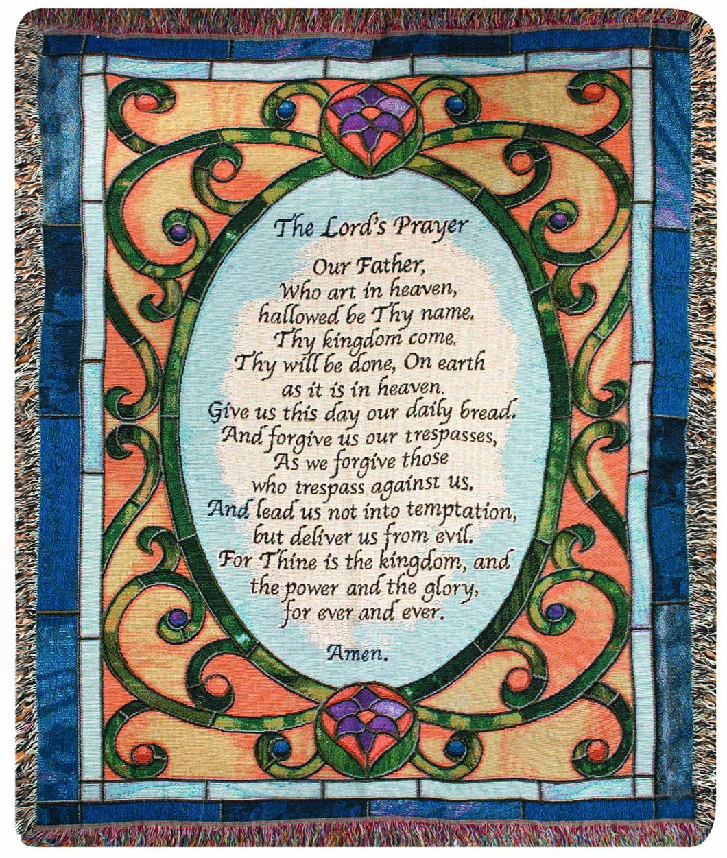 Manual Inspirational Collection 50 x 60 - Inch Tapestry Throw, The Lords Prayer - AT TEN Distribution