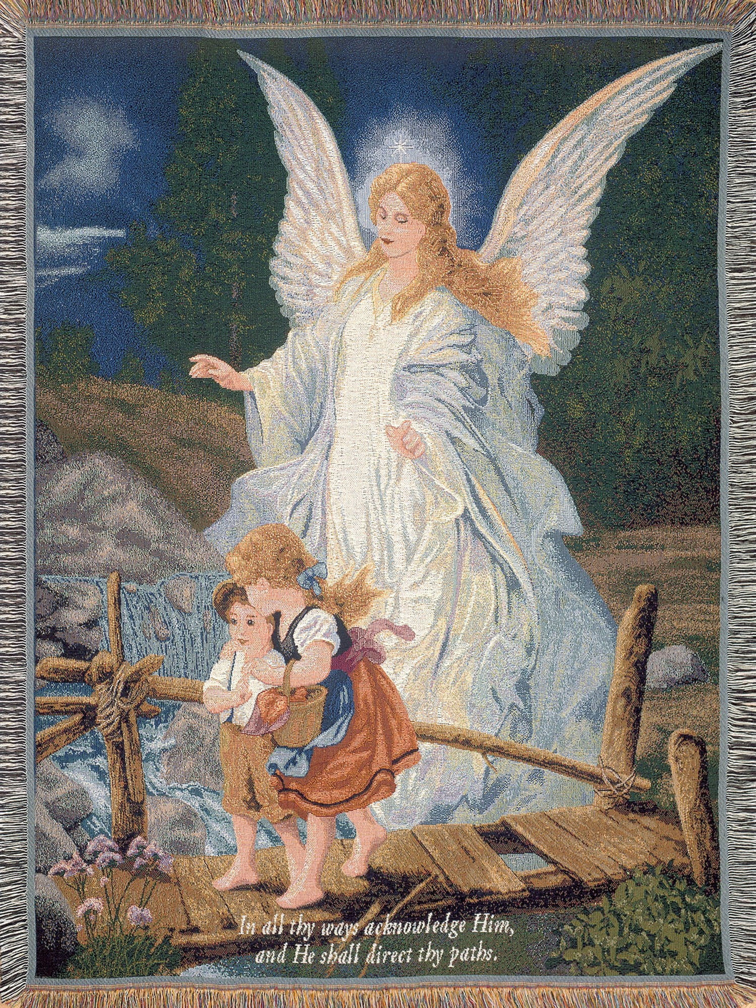 Manual Inspirational Collection 50 x 60 - Inch Tapestry Throw with Verse, Direct Thy Paths - AT TEN Distribution