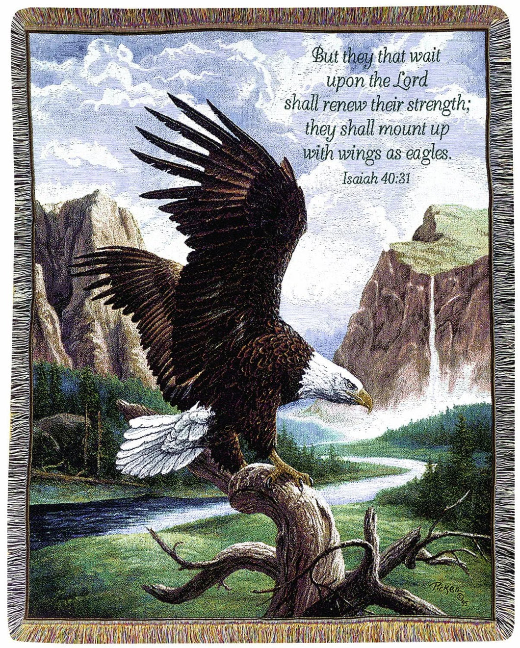 Manual Inspirational Collection 50 x 60 - Inch Tapestry Throw with Verse, Freedom by Linda Pickens, - AT TEN Distribution