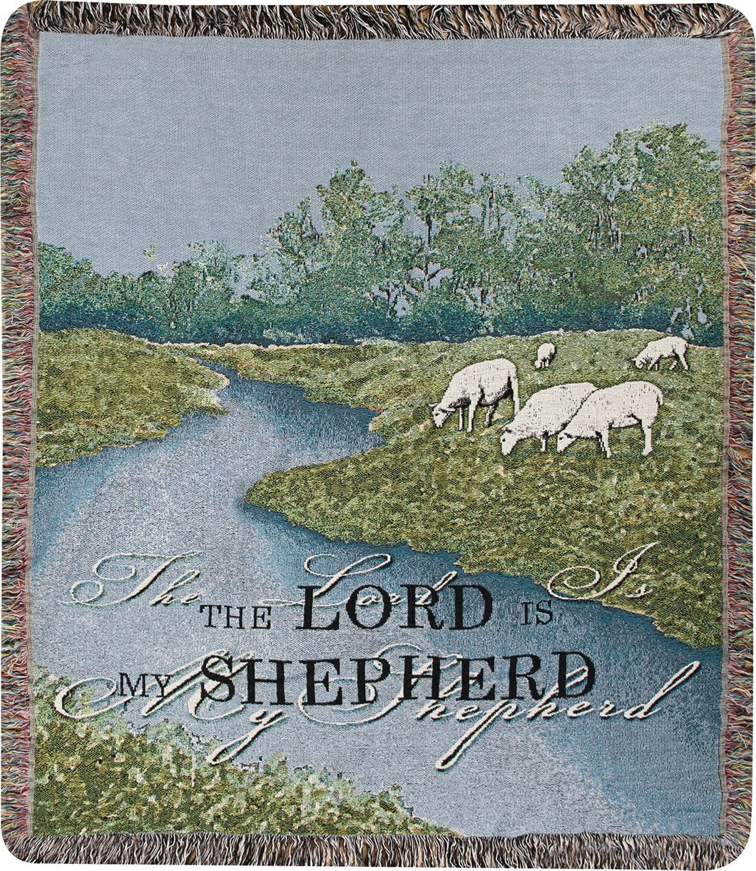 Manual Inspirational Collection 50 x 60 - Inch Tapestry Throw with Verse, The Lord is My Shepherd, - AT TEN Distribution