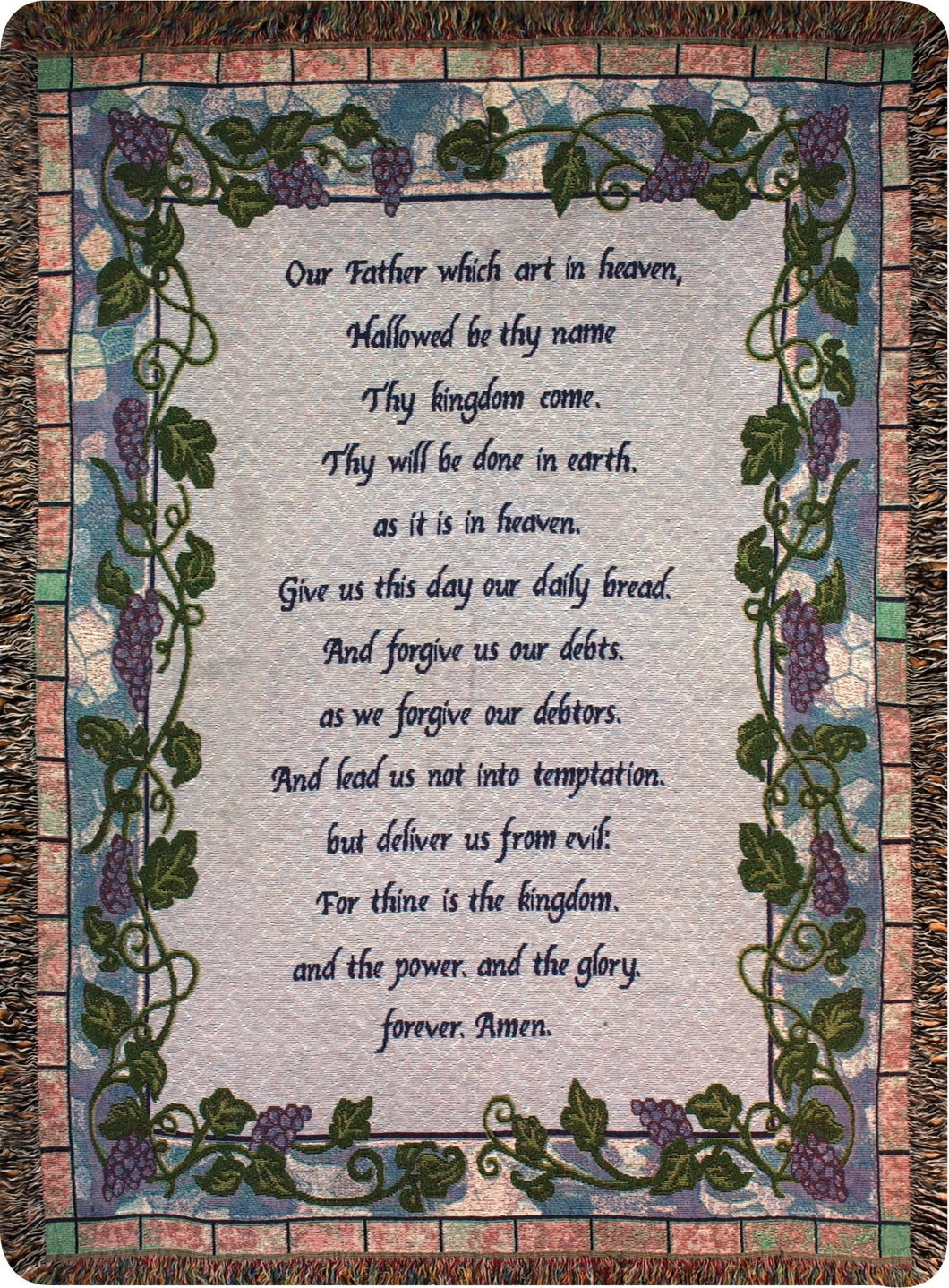 Manual Inspirational Collection 50 x 60 - Inch Tapestry Throw with Verse, The Lord's Prayer - AT TEN Distribution