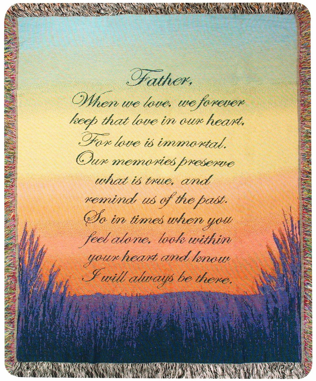 Manual Inspirational Collection Tapestry Throw, Forever a Father, 50 X 60 - Inch - AT TEN Distribution