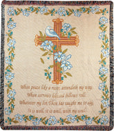 Manual Inspirational Collection Tapestry Throw with Verse, It Is Well With, 50 X 60 - Inch - AT TEN Distribution