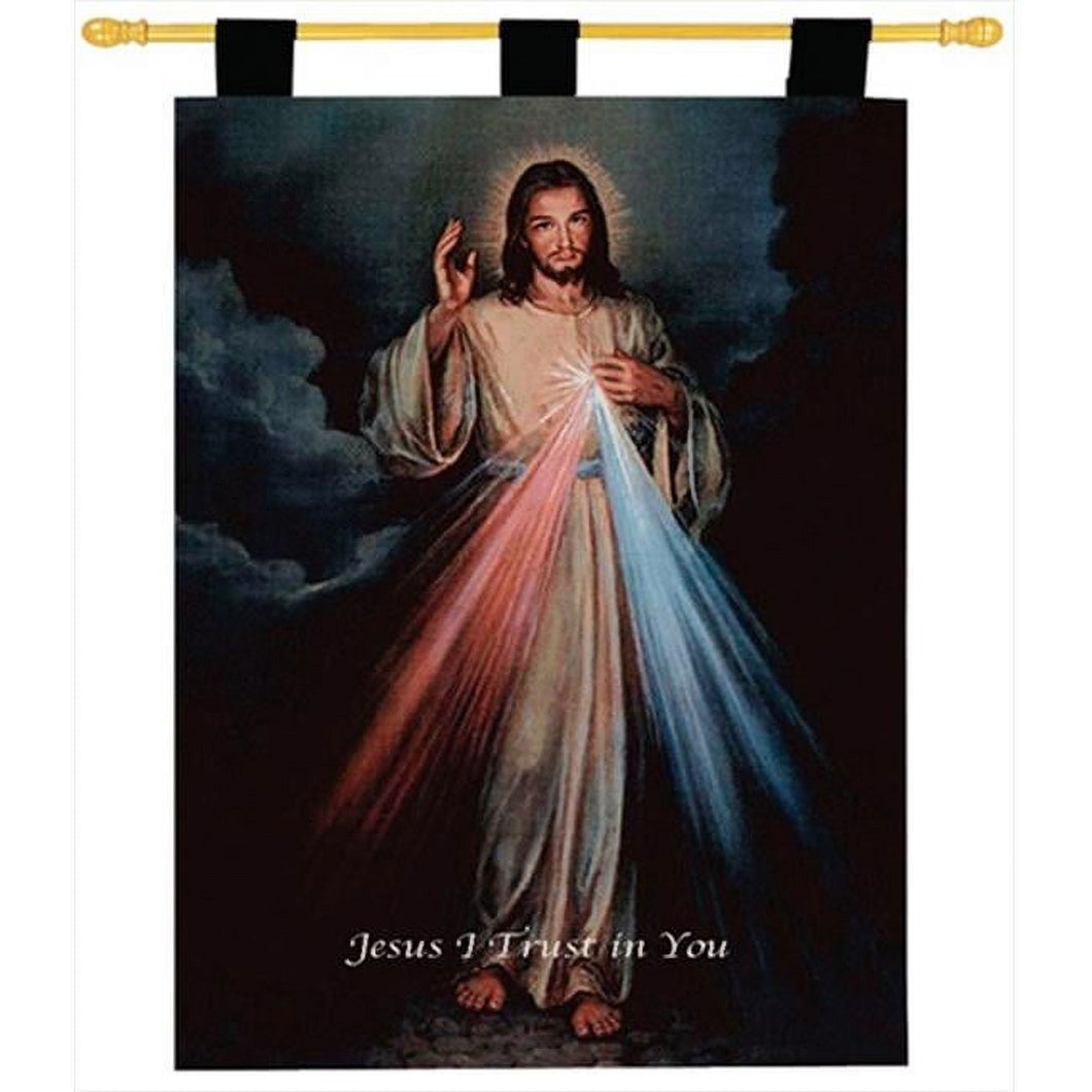 Manual Inspirational Collection Wall Hanging and Finial Rod, The Divine Mercy, 26 X 36 - Inch - AT TEN Distribution