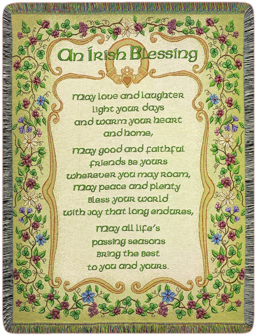 Manual Irish Collection 51 X 68 - Inch Tapestry Throw, Peace and Plenty Irish Blessing - AT TEN Distribution