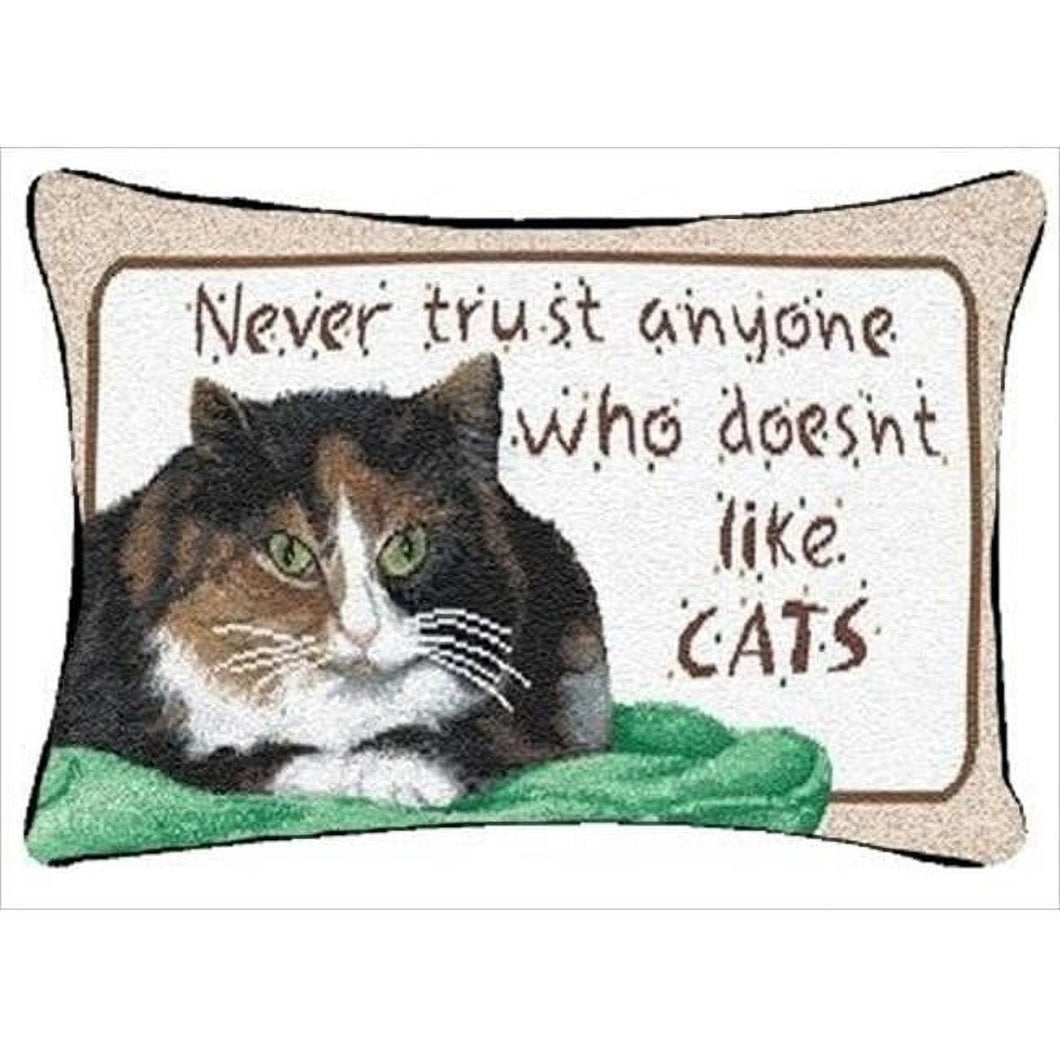 Manual Never Trust Cats 12.5 x 8.5 - Inch Decorative Throw Pillow - AT TEN Distribution