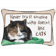 Manual Never Trust Cats 12.5 x 8.5 - Inch Decorative Throw Pillow - AT TEN Distribution