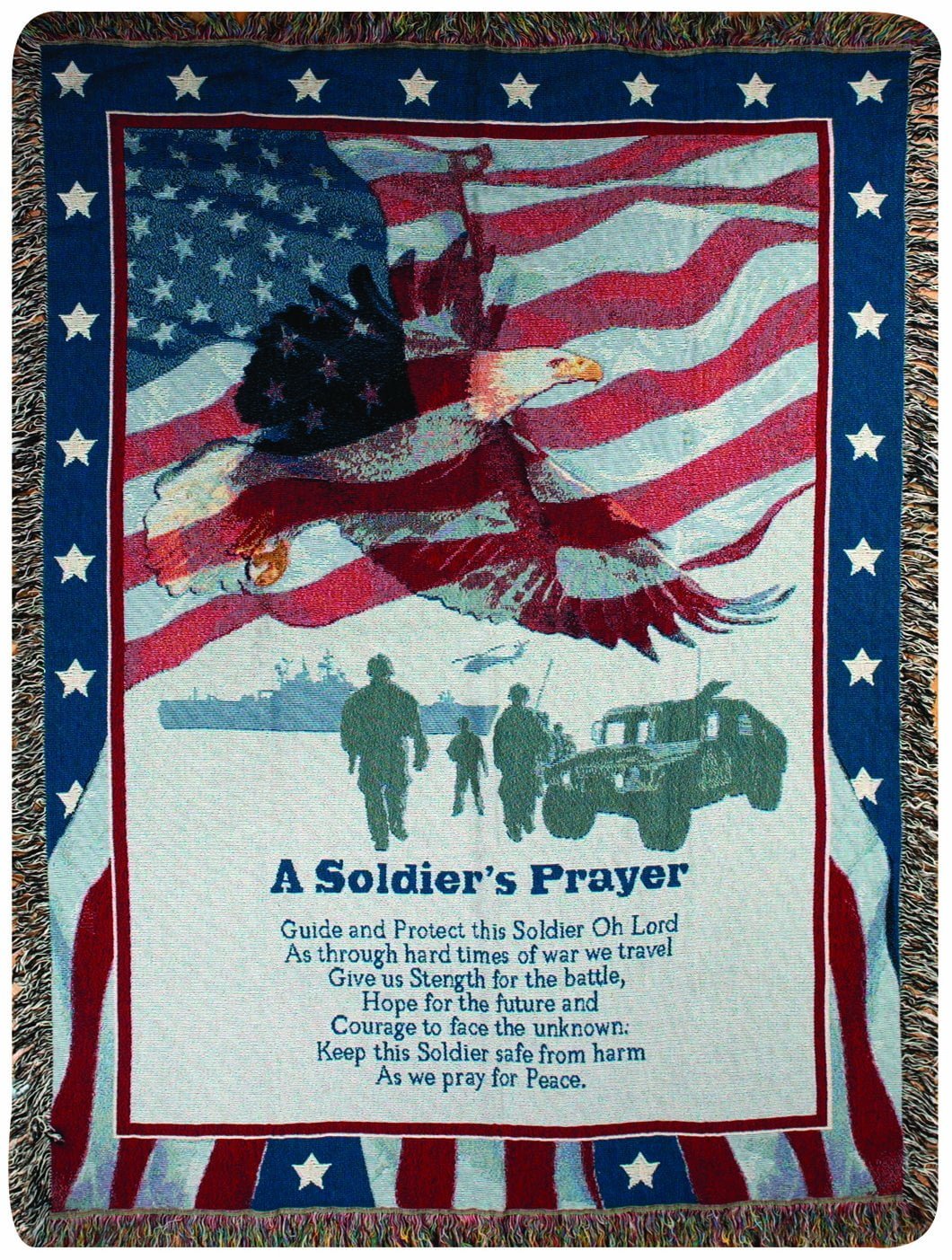 Manual Patriotic Collection 50 x 60 - Inch Tapestry Throw, A Soldiers Prayer, - AT TEN Distribution