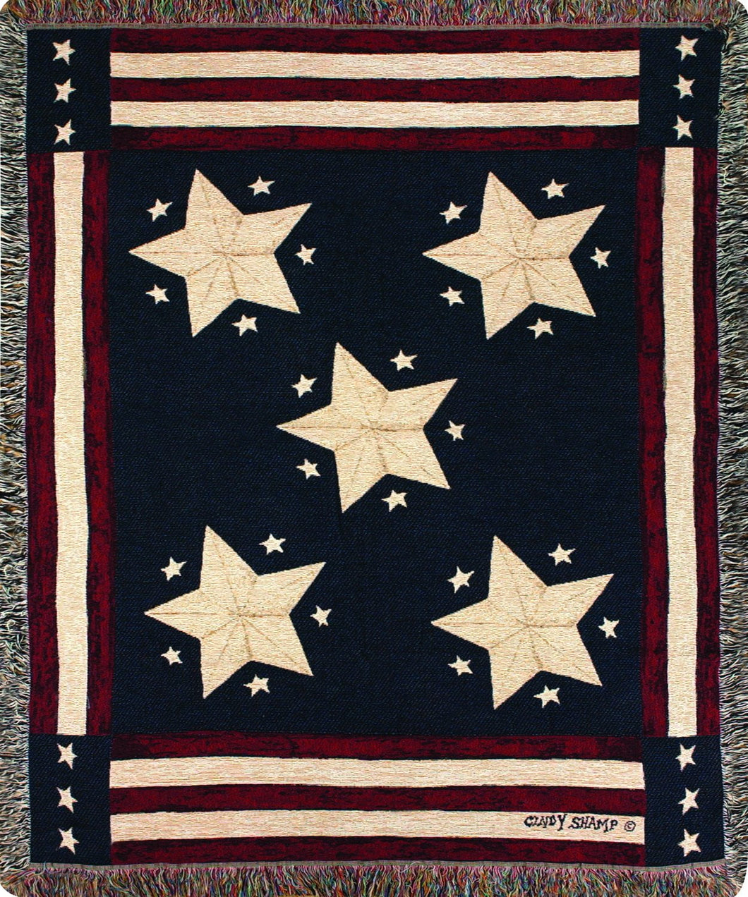 Manual Patriotic Collection 50 x 60 - Inch Tapestry Throw, Long May It Wave X Cindy Shamp - AT TEN Distribution