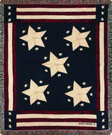 Manual Patriotic Collection 50 x 60 - Inch Tapestry Throw, Long May It Wave X Cindy Shamp - AT TEN Distribution