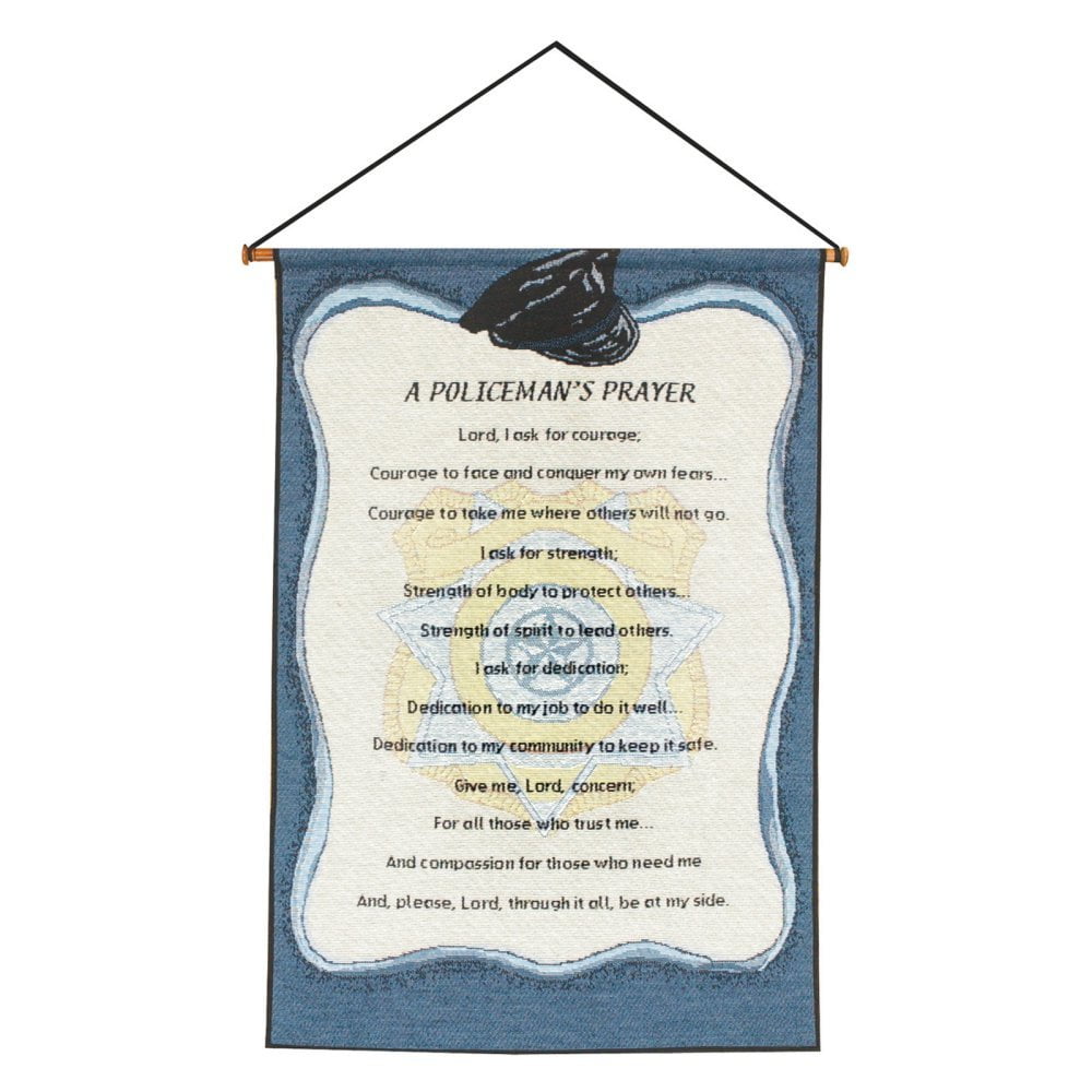 Manual Patriotic Wall Hanging, A Policeman's Prayer, 17 X 25 - Inch - AT TEN Distribution
