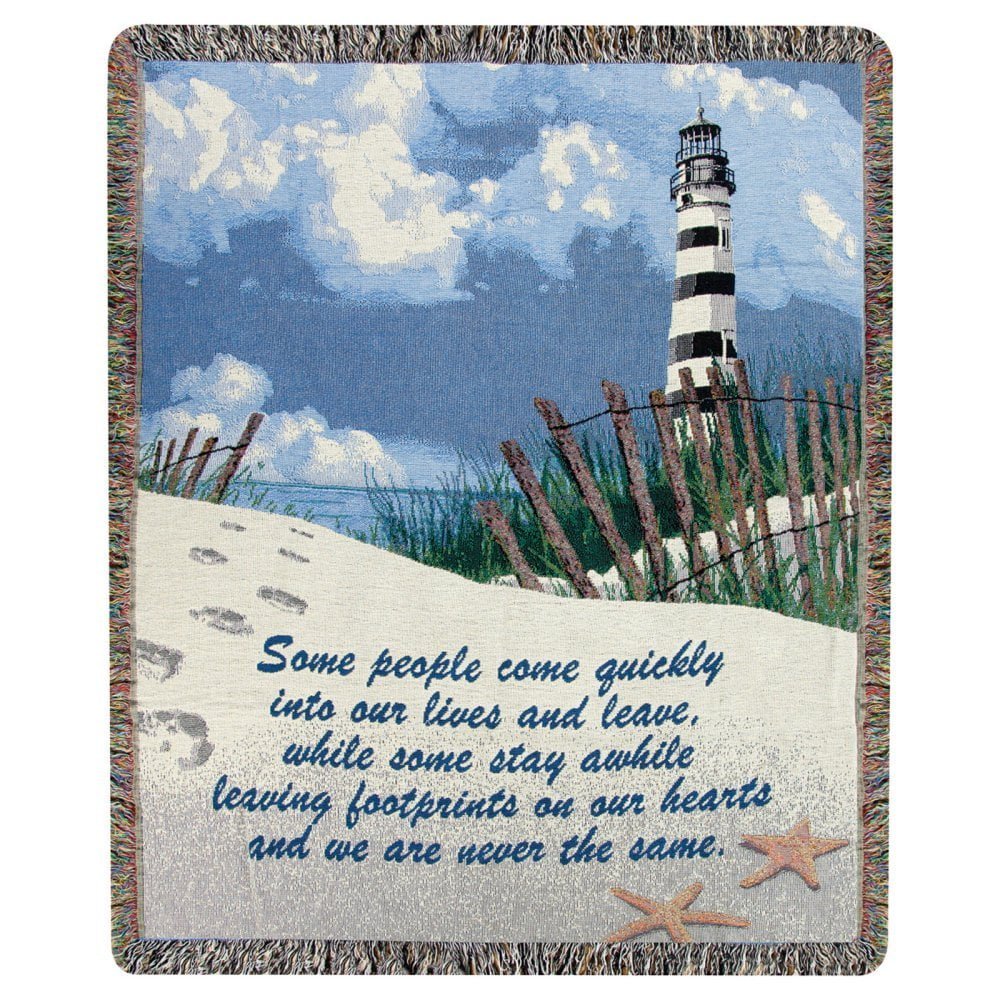 Manual Shoreline Collection 50 x 60 - Inch Tapestry Throw, Feet Prints on the Heart - AT TEN Distribution