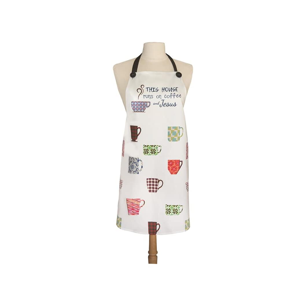 Manual SOATHR This House Runs on Coffee and Jesus Apron, 30 - inch Height - AT TEN Distribution