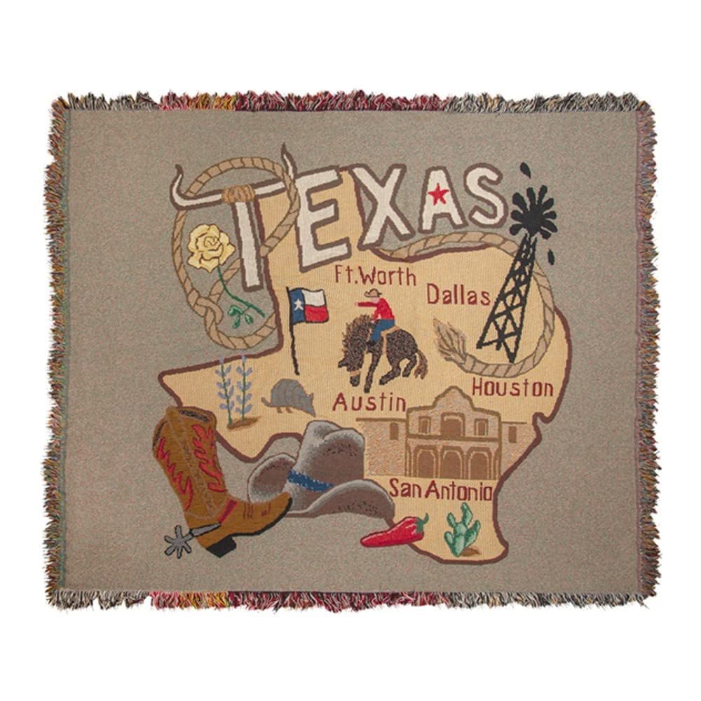 Manual State to State Texas Tapestry Throw, 60