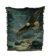 Manual Tapestry Throw, Psalm 91:4, 50 x 60 - Inch, American Majesty Scripture - AT TEN Distribution