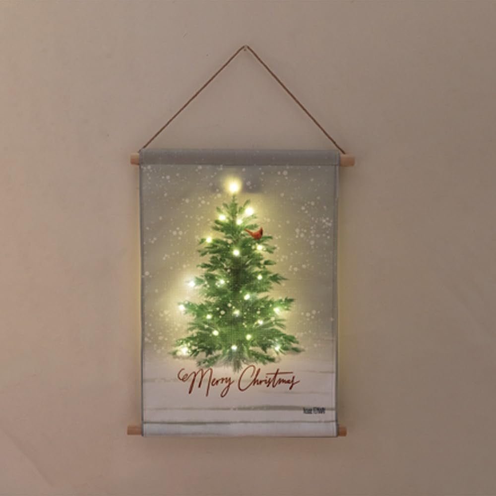 Manual Tree LED Wall Hanging Decor, 23 - inch Height, Holiday Season Decoration - AT TEN Distribution