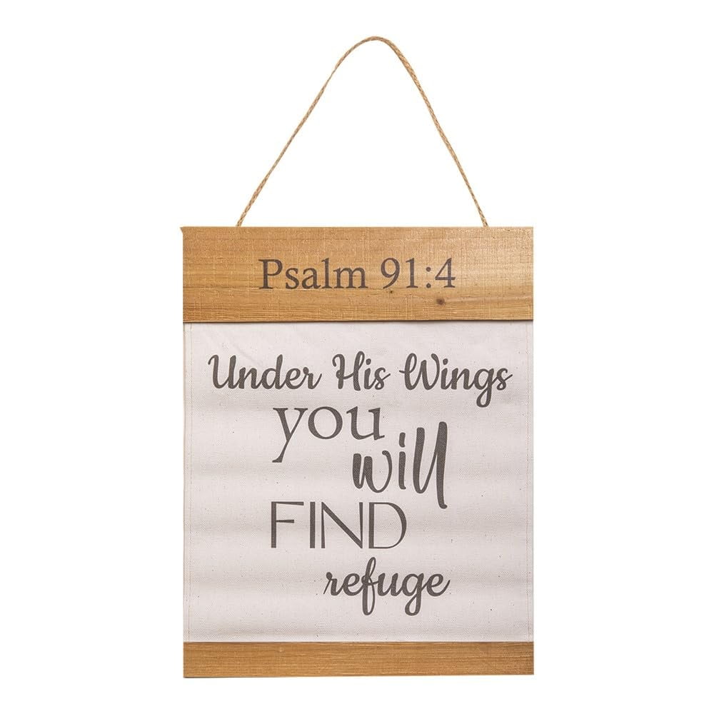Manual Under His Wings Canvas Wall Decor, 15.75 - inch Height, Home Decoration - AT TEN Distribution
