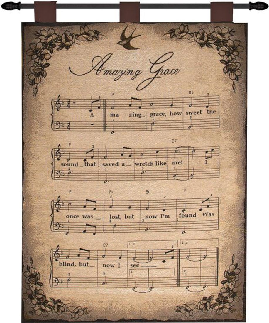 Manual Wall Hanging and Finial Rod, How Sweet The Sound, 26 X 36 - Inch - AT TEN Distribution