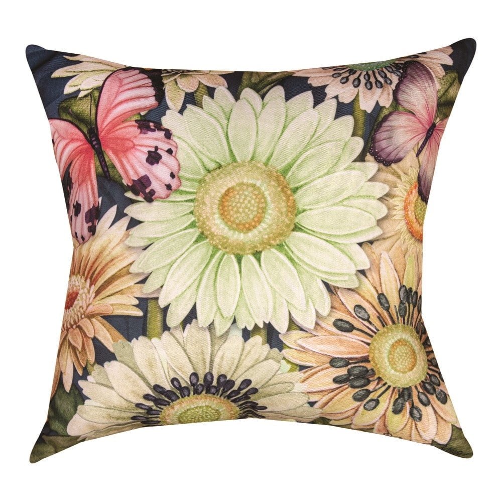 Manual Weavers Boho Floral Butterfly Square Throw Pillow - 18
