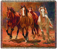 Manual Western D?cor Collection 50 x 60 - Inch Tapestry Throw, Hoofbeats and Heartbeats by Nancy Davidson - AT TEN Distribution