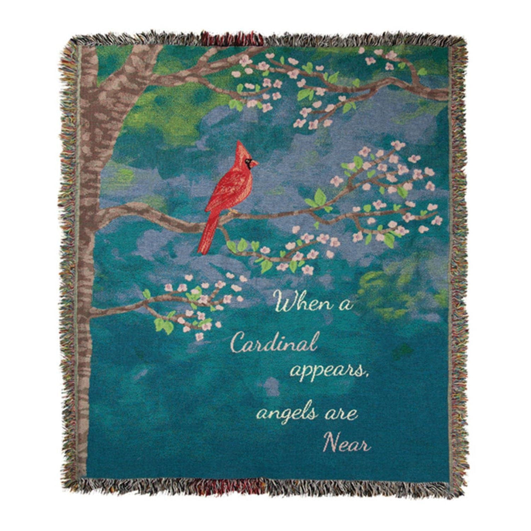 Manual When A Cardinal Appears Light Tapestry Throw Blanket, 50