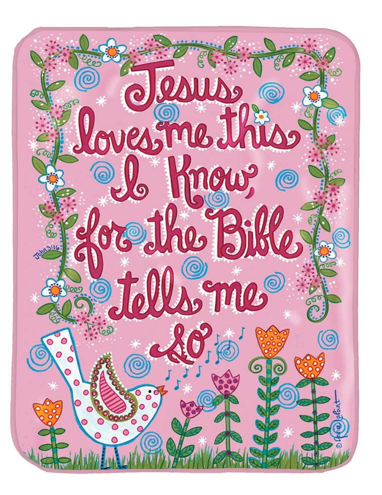 Manual Woodworker AIIZPK Jesus Loves Me This I Know, for The Bible Tells Me So Bird, 30 x 40 inch, Pink - AT TEN Distribution