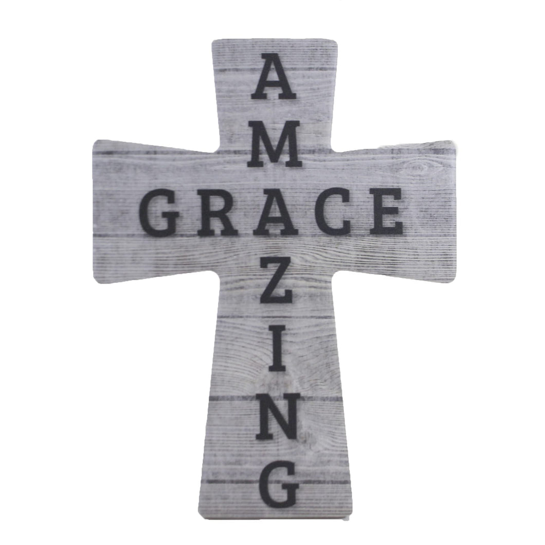 Manual Woodworker ICINAG Amazing Grace Ceramic Cross with Easel - AT TEN Distribution