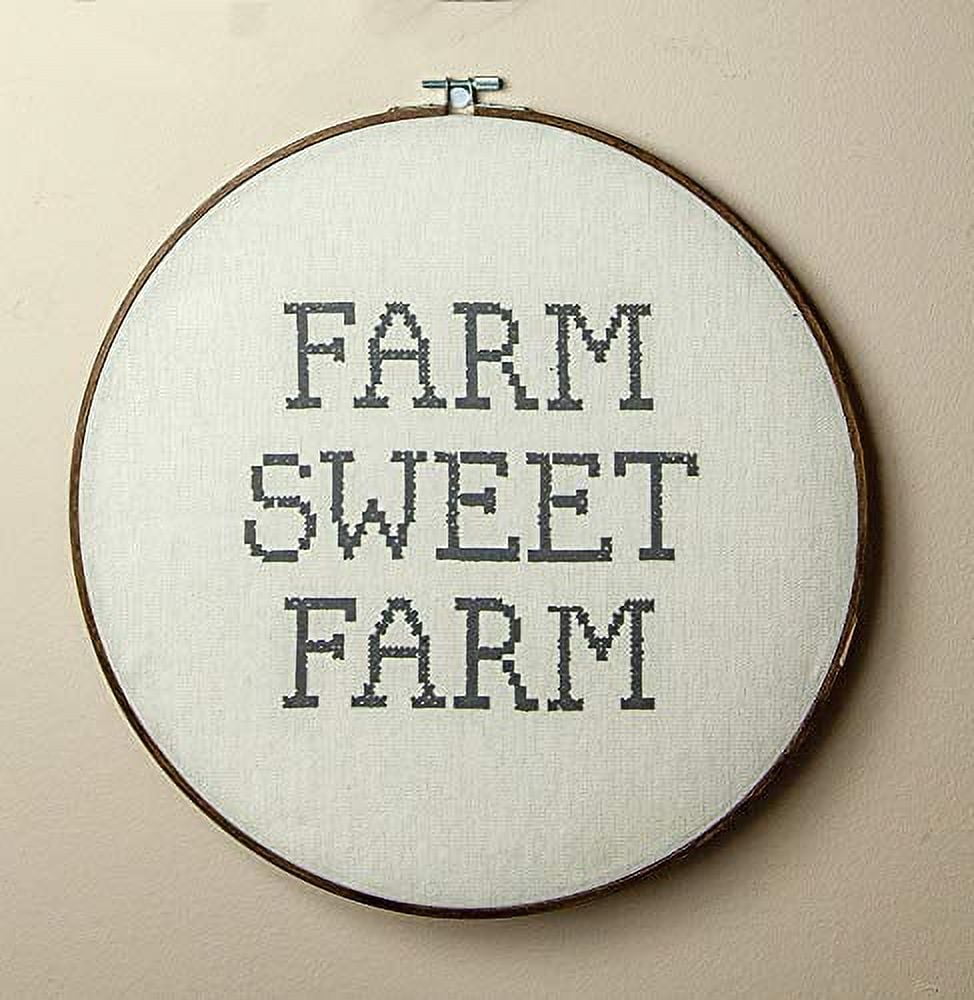 Manual Woodworker IOWSSF Farm Sweet Farm Embroidery Hoop Sign - AT TEN Distribution